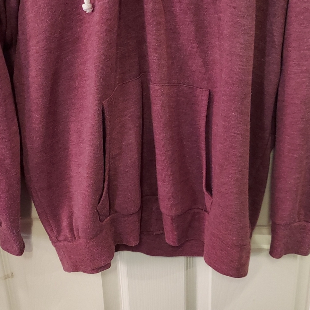Cotton On Lace-up Burgundy Pullover Hoodie Large - Picture 2 of 5